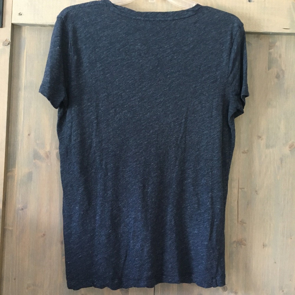 Madewell V-Neck Pocket Tee Womens Size S Navy Blue Lightweight Slub Cotton 04346 - Picture 4 of 6